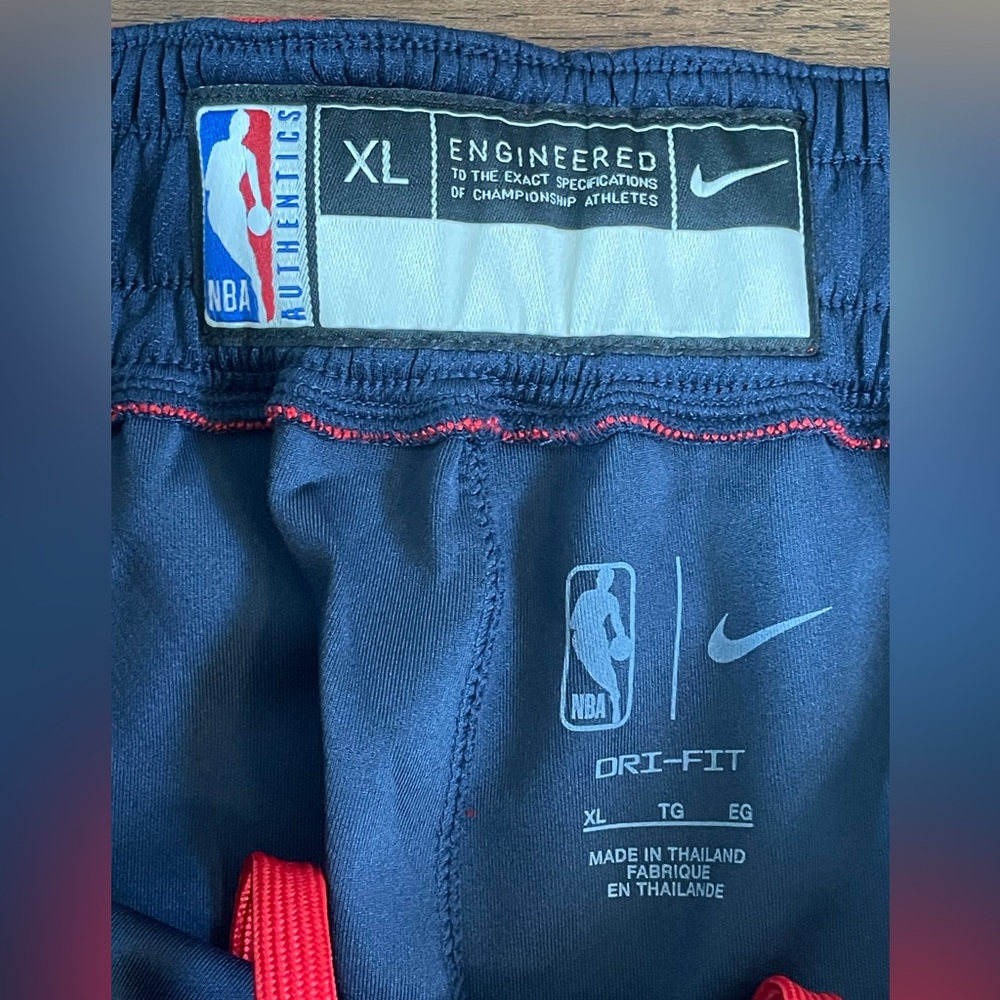 Nike NBA Team Issued Houston Rockets Tear Away Pants Blue Red mens XL & 3XL-Tall - Picture 6 of 16